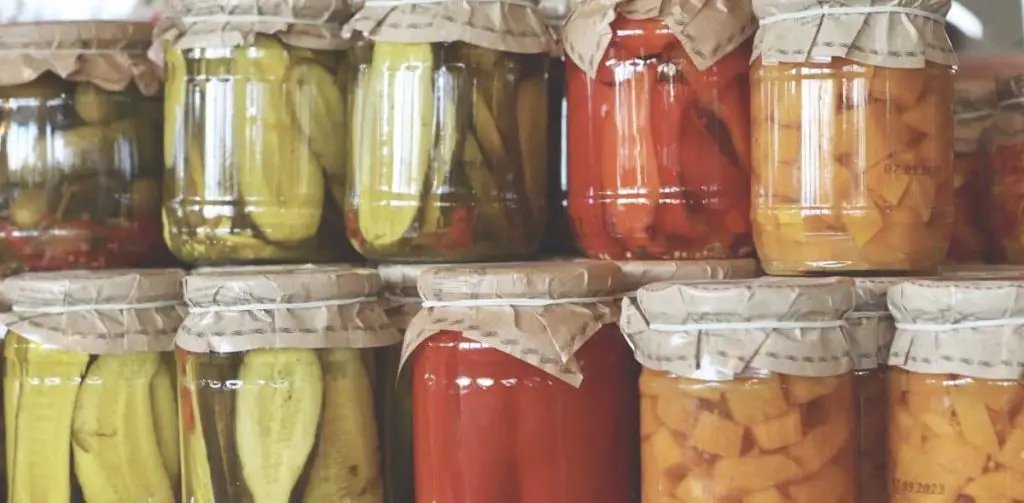 southern pickled vegetables in jars