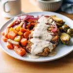 chicken fried steak and roasted veggies recipe